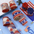Patriotic Wired Edge Ribbon 36 Yards Red Blue White American Flag Ribbon 2.5 Inch 4th of July Stars Stripes Fabric Ribbon for Independence Day Mem...