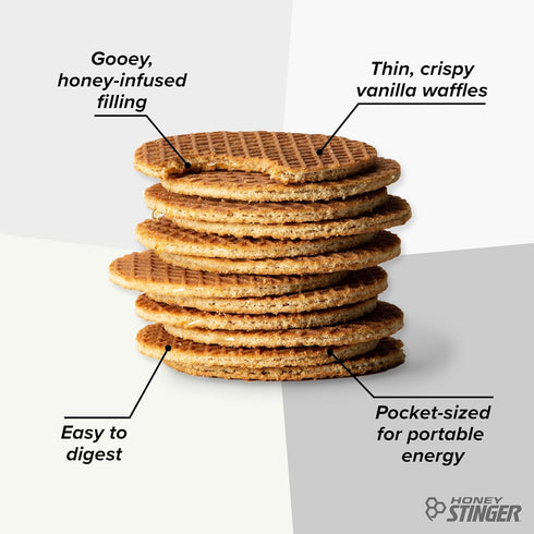 Honey Stinger Organic Mini Vanilla Waffles, Energy Stroopwafel for Exercise, Endurance and Performance, Sports Nutrition for Home & Gym, Pre and P...