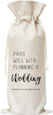 Pairs Well With Planning A Wedding Wine Bag, Gift for Wedding Ceremony, Engagement?Burlap Bag – 1 Pc(EES 011)...