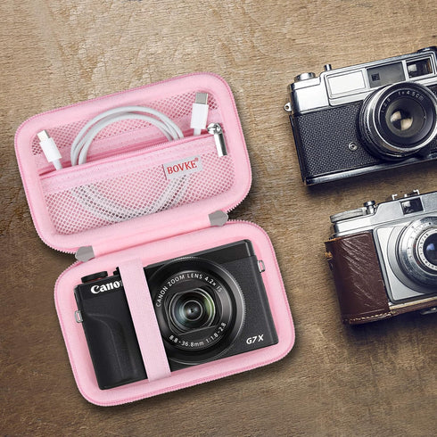 BOVKE Camera Case for Canon PowerShot G7X Mark III / G7 X Mark II Digital 4K Vlogging Camera, Canon Live Streaming Video Camera Travel Case with M...