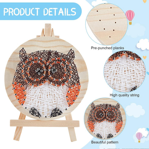 WEBEEDY String Art Kit with 3D Owl, Embroidery Kits Craft Kit DIY Nail String Art Kit for Adults Beginner Winding Lines Painting Art Kit Projects ...