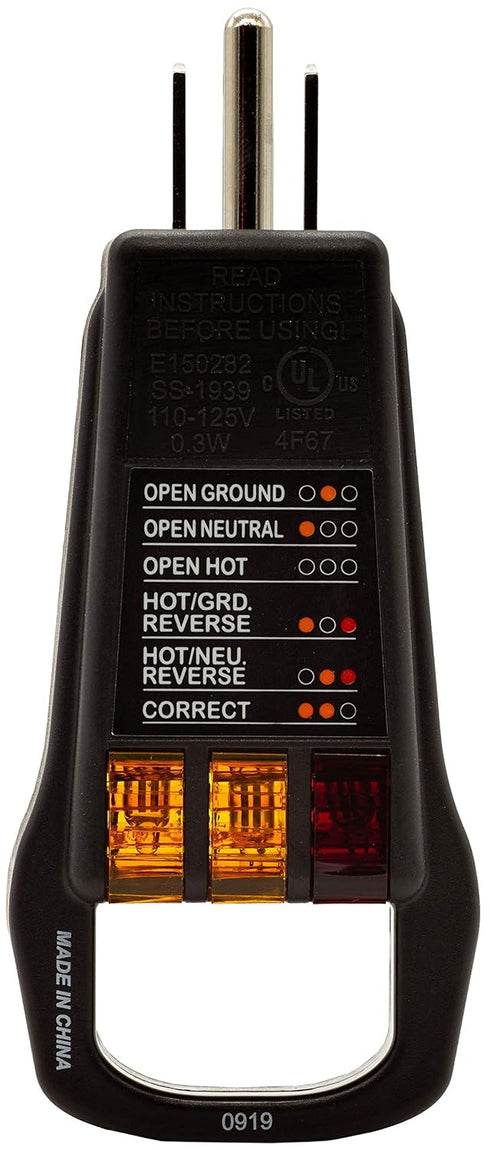 Triplett ET100 GFCI Outlet/Receptacle Tester with 5 Visual Indicators...