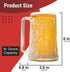 Double Walled Beer Mug For Freezer, Clear Plastic Beer Mug Frozen Cup 16 oz with Handle...