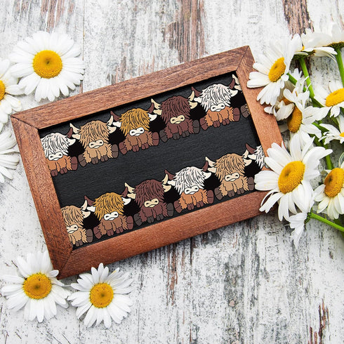 Whaline 32.8ft Highland Cow Bulletin Board Borders Cute Brown Cow Die-Cut Rolled Border Trim for Classroom Office Chalkboard Decoration...