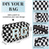6 Pcs Checkered Makeup Bag Preppy Cosmetic Bag Bulk Pink Black Makeup Pouch Personalize Travel Toiletry Bag Organizer Cute DIY Makeup Brushes Stor...
