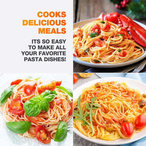 Microwave Pasta Cooker with Strainer Lid- Quickly Spaghetti Cooker- No Sticking or Waiting For Boil- Perfect Make Pasta Every Time- For Dorm, Kitc...
