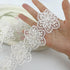 3Yards White Flower Lace Pearl Trim,Embroidered Sewing Lace Applique for DIY Sewing Crafts Wedding Dress Home décor...