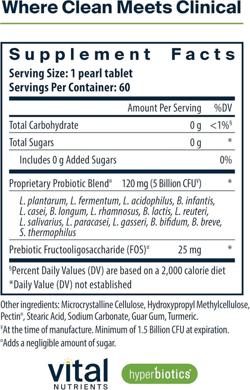 Hyperbiotics Vital Nutrients Pro-15 Prebiotics and Probiotics for Women and Men | 15 Science Backed Strains | Supports Occasional Constipation, Di...