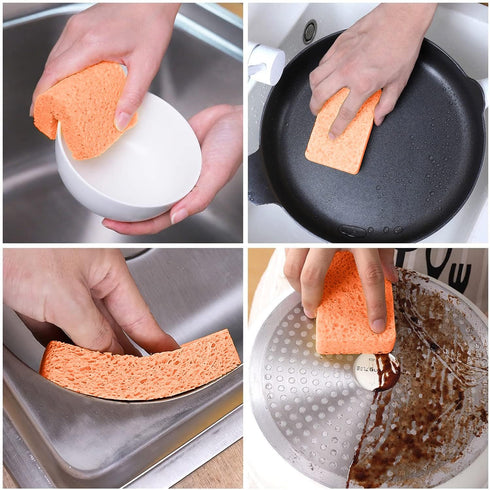 12 - Pack Non-Scratch Scrub Sponges - Sponges for Dishes and Washing Dishes, Cleaning Sponges for Kitchen Home and More?Orange?...