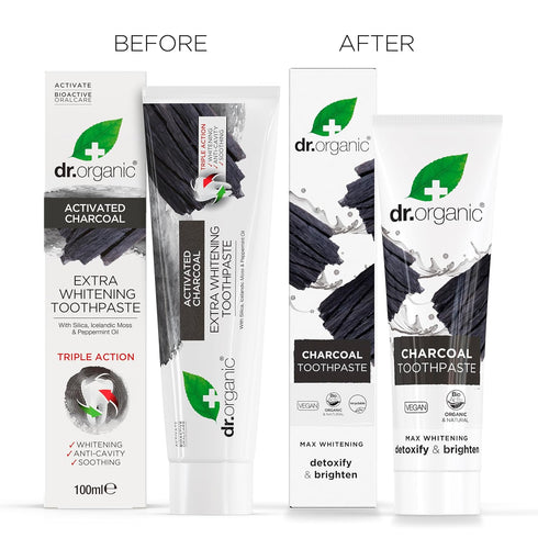 Dr Organic Extra Whitening Charcoal Toothpaste 100ml...