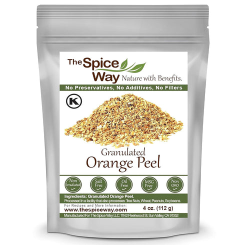 The Spice Way Orange Peel - Granules (4 oz) without any preservatives. Great for cooking, baking and tea....