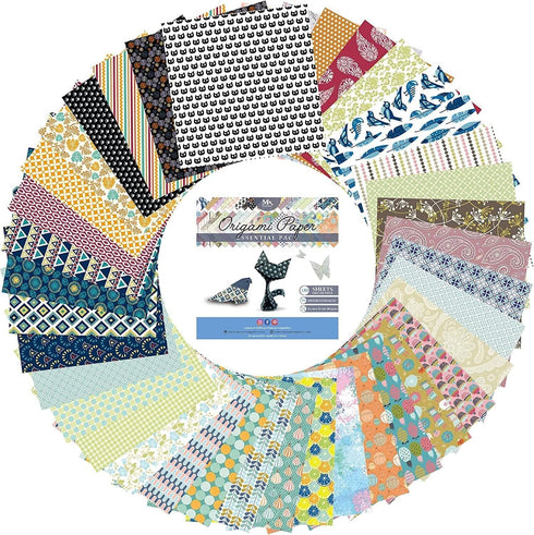 Japanese Origami Paper Set - 120 Sheets - Traditional 6x6 Folding Kit Featuring Floral, Animal, Aztec, Geometric Designs for Kids and Adults...