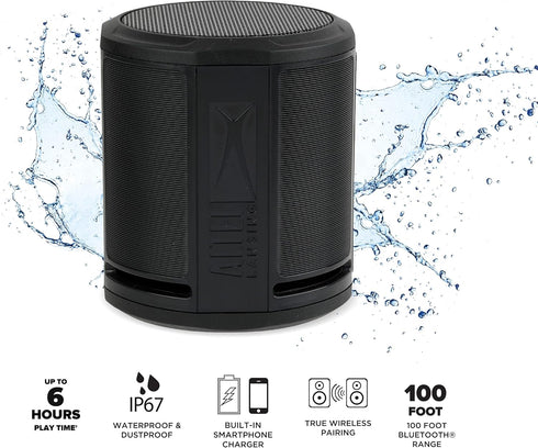 Altec Lansing HydraMicro - Waterproof Bluetooth Speaker, Lightweight & Portable Speaker for Travel & Outdoor Use, Black...
