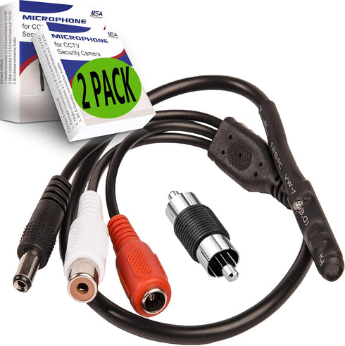 CCTV Microphone Security Microphone Audio Microphone Tiny Outdoor CCTV Surveillance Microphone RCA Microphone DVR with High Sensitive Preamp Ampli...
