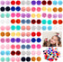 100pcs Small Pet Dog Hair Bows, Bulk Cute Dog Hair Round Puff Ball Pom Pom Bows with Rubber Bands, Mix Handmade Yorkie Dog Grooming Bows for Dog H...
