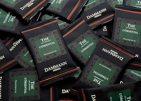 Dammann Freres Sachets, L'Ôriental Tea Bags, Premium Gourmet French Green Tea, Blend Passion Fruit, Peach, Strawberry Flavors, Individually Wrappe...
