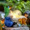 Garden Gnomes Statue Outdoor Decor,Solar Gnome Statue for Outside -Resin Blue Gnome Yard Art Gifts for Mom,Grandmam Birthday Gift...