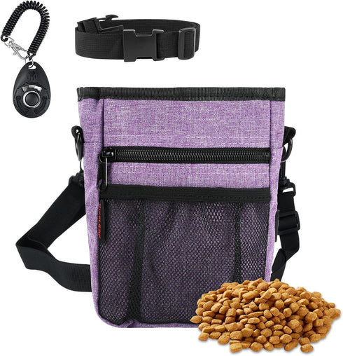 Dog Treat Pouches for Pet Training with Magnetic Closure Treat Pouches for Pet Training,Large Dog Treat Training Pouch and Dog Clicker,Training Tr...