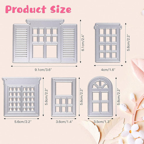 OOTSR 5PCS Metal Scrapbooking Die Cuts, Template Embossing folders, Window Background Frame Cutting Dies for Card Making, Scrapbooking Card Album ...