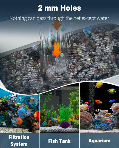 Pawfly 8 Pack Aquarium Filter Media Bags, Fine Mesh Filter Bag with Plastic Zipper Aquarium Media Bag for Activated Carbon, Bio Filter Balls and F...