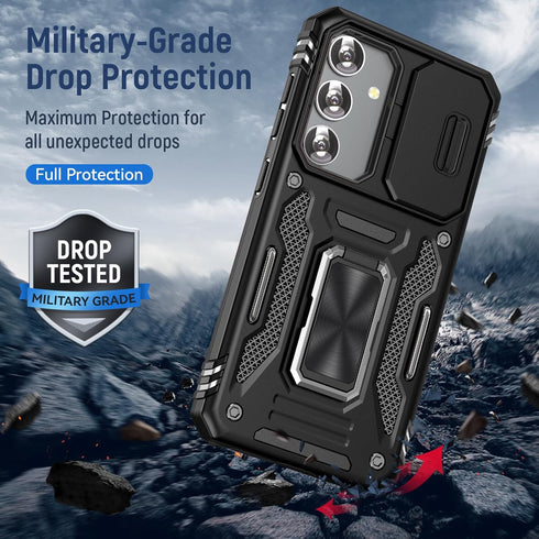 Case for Samsung S 24 Plus Phone Case Samsung Galaxy S 24 Plus Case with Camera Lens Cover, with Ring Holder Kickstand, fit Magnetic Car Mount, fo...