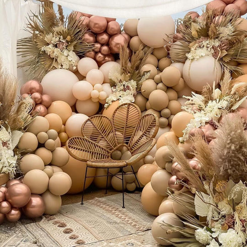 Blush Ivory Balloons Garland Double Stuffed Nude Brown Cream Balloon Pastel Beige Peach Rose Gold Boho Balloons Arch kit for Bridal Engagement Bab...