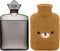 samply Hot Water Bottle with Cute Fleece Cover, 2Liter Water Bag for Hot and Cold Compress, Hand Feet Warmer, Neck and Shoulder Pain Relief, Brown...
