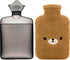 samply Hot Water Bottle with Cute Fleece Cover, 2Liter Water Bag for Hot and Cold Compress, Hand Feet Warmer, Neck and Shoulder Pain Relief, Brown...