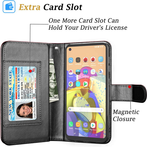 Galaxy A21 Case, for Samsung Galaxy A21 Wallet Case, Takfox PU Leather w 9 ID Credit Card Holder Slots Folio Flip Magnetic Detachable Hard Cover C...