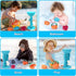 deAO Kids Beach Sand Toys Set Wheat Straw Material Sand Water Wheel Beach Molds Beach Shovel Rake & Watering Can Tool Kit Snow Toys Travel Outdoor...