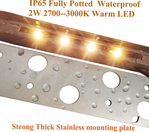 7 Inch LED Hardscape Lights, Retaining Wall Light 2W LED Step Lighting, Outdoor IP67 Waterproof, Warm White 2700K, Garden Pathway Light, 50,000 Ho...