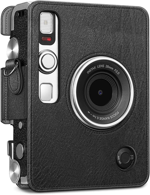 Fintie Protective Case for Fujifilm Instax Mini EVO Camera - Premium Vegan Leather Bag Cover with Removable Adjustable Strap, Vintage Black...