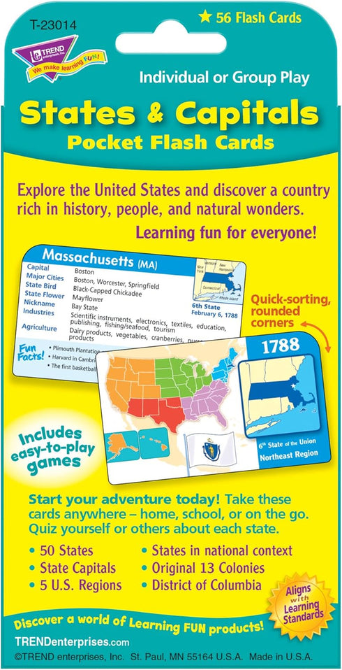 States & Capitals Pocket Flash Cards...