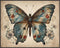 Posterizer 1 pcs- Blue butterfly next to small flowers-Art for Animal Lovers-Floral Botanical Art- Gift for Men Women Entrepreneur Teens-Living Ro...