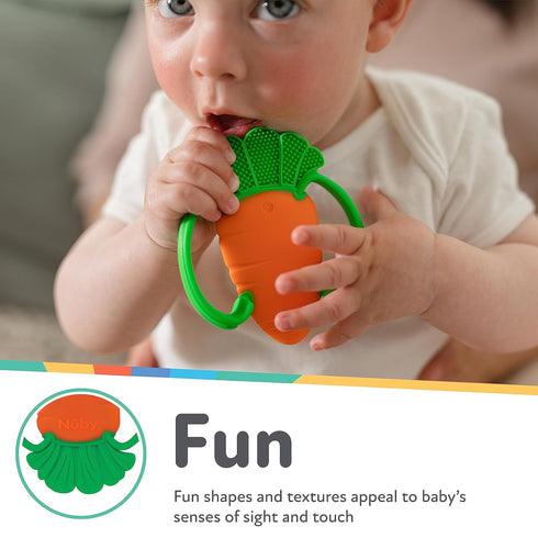 Nuby Veggie Teether for Teething Relief - Soft Baby Teething Toy - 3+ Months - Peas...