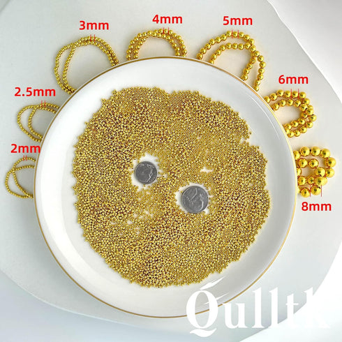 18K Gold 925 Sterling Silver Beads for Jewelry Making 50Pcs S925 Silver Loose Beads Smooth Round Silver Beads for Stackable Bracelet Jewelry Craft...