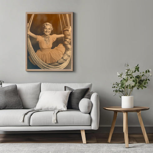Posterizer 1 pcs-vintage photograph of woman with python 1-Retro Art-Art for Animal Lovers-Gift for Men Women Entrepreneur Teens - unframed wall a...