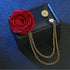 4pcs Rose Lapel Brooch with Hanging Chain, Handmade Rose Flower Brooch Badge Tassel Chain Men's Suit Accessories...