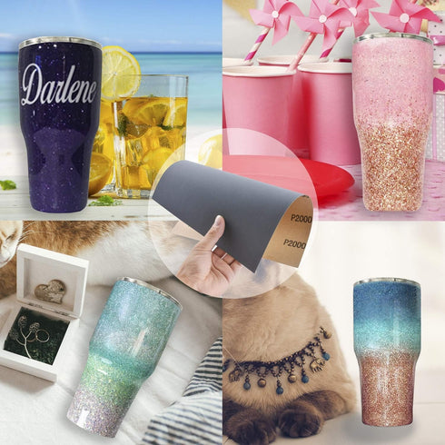 YAROMO 12 Pieces Epoxy Sanding Papers, Waterproof Epoxy Polishing Papers Superfine Epoxy Refinishing Papers for Making Glitter Tumbler Cups, Craft...