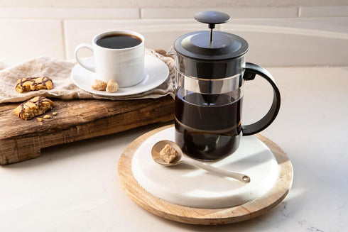 OGGI Triple Mesh Filter French Press Coffee Maker (20 fl oz)- 5 Cup / 600 ml Capacity, Coffee Press, Single Serve Coffee Maker, Stainless Steel Li...