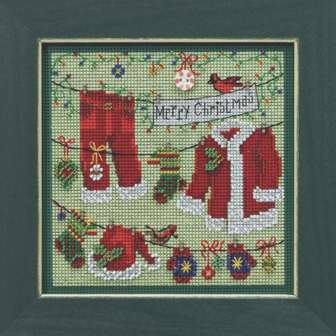 Mill Hill Santa's Clothesline Beaded Counted Cross Stitch Kit Buttons & Beads 2022 Winter Series MH142232...