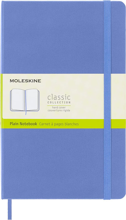 Moleskine Classic Notebook, Hard Cover, Large (5" x 8.25") Plain/Blank, Hydrangea Blue, 240 Pages...