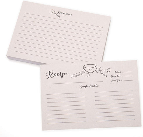 Outshine Premium Kraft Recipe Cards 3x5 Inches, Farmhouse Kitchen Design (Set of 50) | Double Sided Thick Cardstock | Bulk Blank Recipe Cards for ...