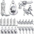80pcs Antique Silver Western Cowboy Theme Charms Vintage Alloy Mixed Western Horse Boot Gun Pendants Charms for DIY Bracelet Necklace Earrings Jew...