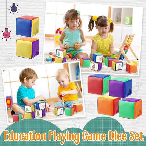 Yilloog 8 Pcs 3.15 Inch DIY Photo Pocket Dice for Classroom Large Clear Foam Dice Education Playing Game Cubes Set 6 Sided Stacking Blocks Teacher...