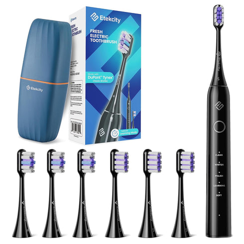 Etekcity Electric Toothbrush Sonic for Adults, Learning Mode, 6 Soft & Premium Brush Heads, Fast Charge 3 Hours Last 60 Days, Kids and Beginners, ...