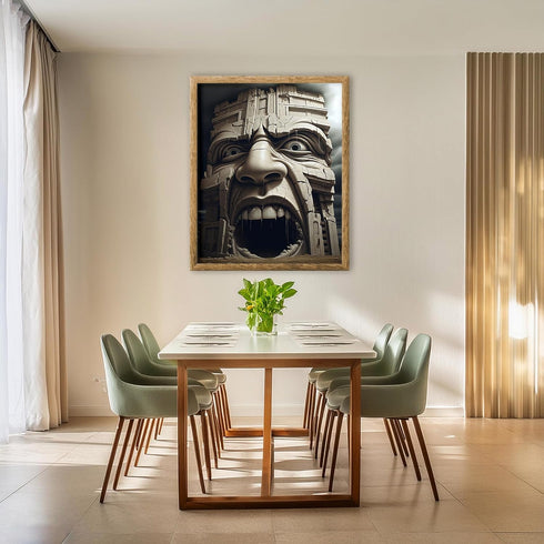 Posterizer 1 pcs-sci-fi screaming building-Abstract & Modern Art-Fantasy & Fiction Art-Gift for Art Lovers-Decor for Home & Office- UNFRAMED Wall ...