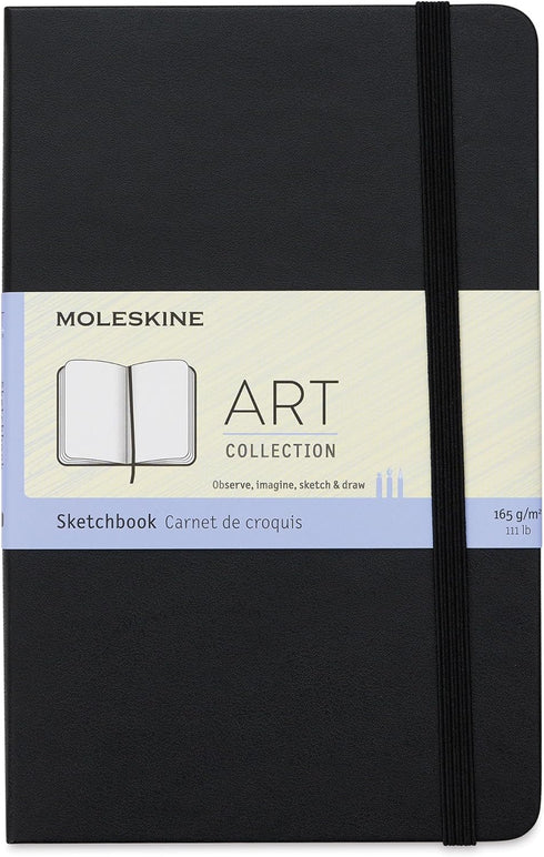 Moleskine Art Sketchbook, Hard Cover, Medium (4.5" x 7") Plain/Blank, Black, 88 Pages...