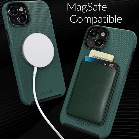 Crave Dual Guard for iPhone 15 Plus Case, Compatible with MagSafe Shockproof Protection Dual Layer Case for Apple iPhone 15 Plus (6.7") - Forest G...