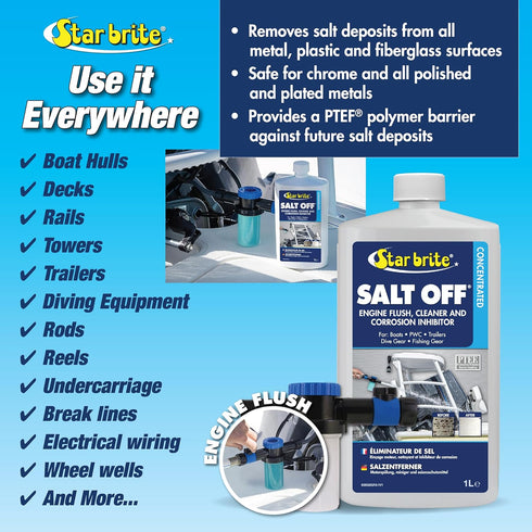 STAR BRITE Salt Off Applicator – Marine Engine Flush & Salt Remover Spray Tool for Boats, Trailers, Fishing Gear, Dive Equipment, and More...